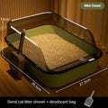 Semi-Enclosed High-Sided Cat Litter Box with Scoop-My Little Pet