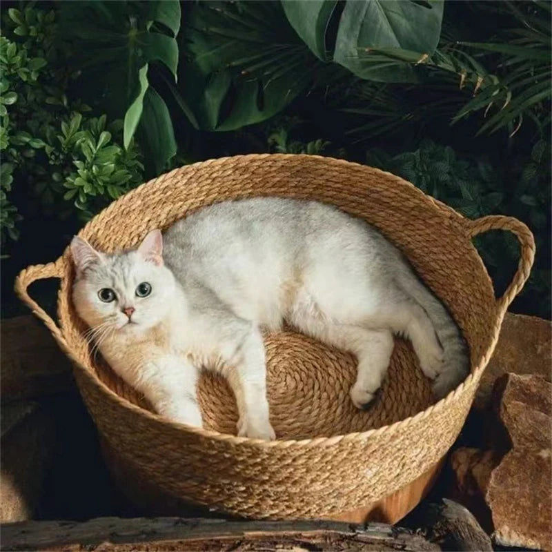 Rattan Woven Cat Bed – Four-Season Nest-My Little Pet