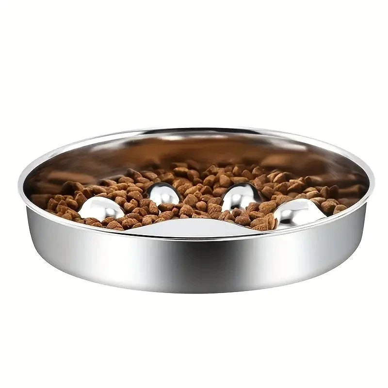 Ergonomic Stainless Steel Slow Feeder Bowl for Pets-My Little Pet