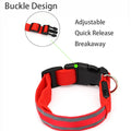 Reflective LED Dog Collar - USB Rechargeable and Button Battery Options-My Little Pet