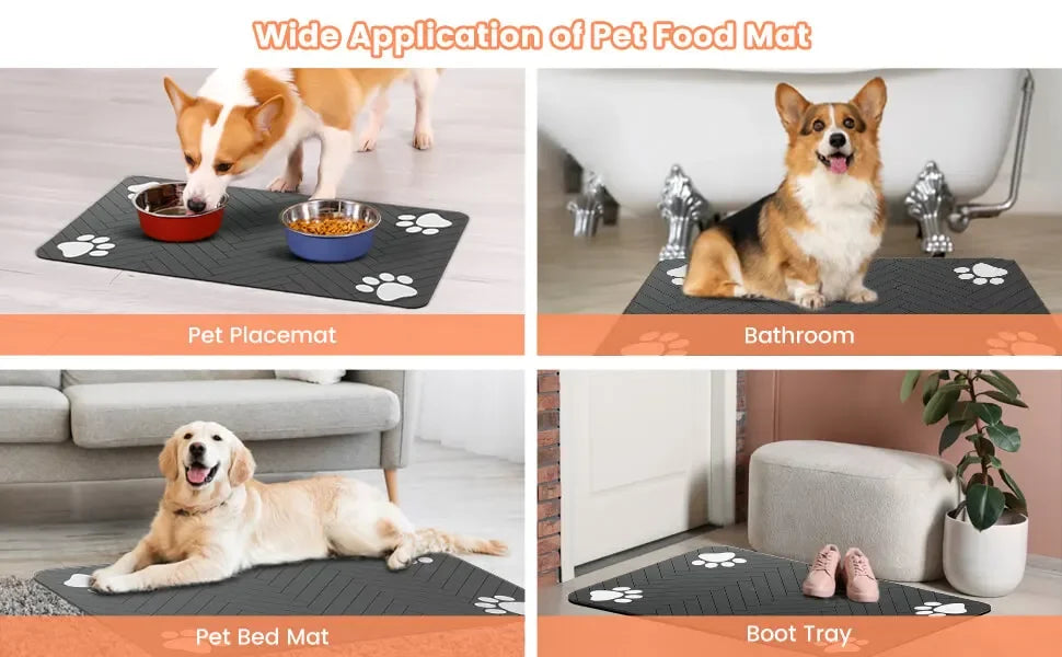 Premium Pet Feeding Mat - Quick-Dry, Waterproof Backing for Dogs and Cats-My Little Pet