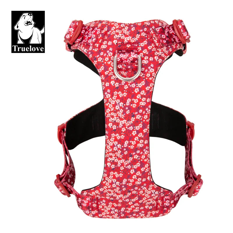 Truelove Floral Cotton Dog Harness - Reflective, Quick Release - Sizes XXS to XL-My Little Pet