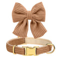 Elegant Velvet Dog Collar and Leash Set with Bowknot for Small to Medium Dogs-My Little Pet