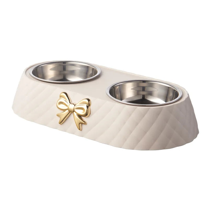 Elegant Double Stainless Steel Pet Bowls for Cats and Dogs-My Little Pet