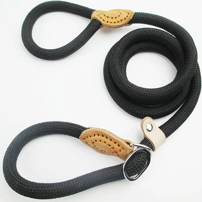 Adjustable Braided Nylon Slip Rope Dog Leash for Medium to Large Dogs-My Little Pet