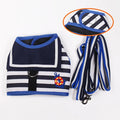 Stylish Navy-Style Dog Harness and Leash Set-My Little Pet