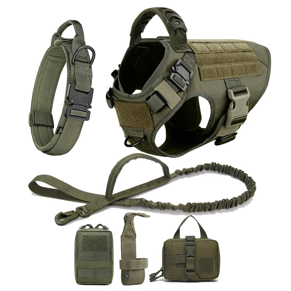 Tactical Dog Harness and Leash Set for All Dog Sizes-My Little Pet