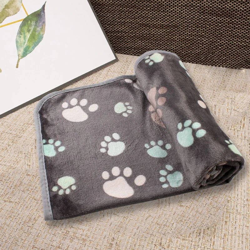 Cozy Flannel Pet Blanket for Dogs and Cats - Winter Warmth with Cartoon Designs-My Little Pet