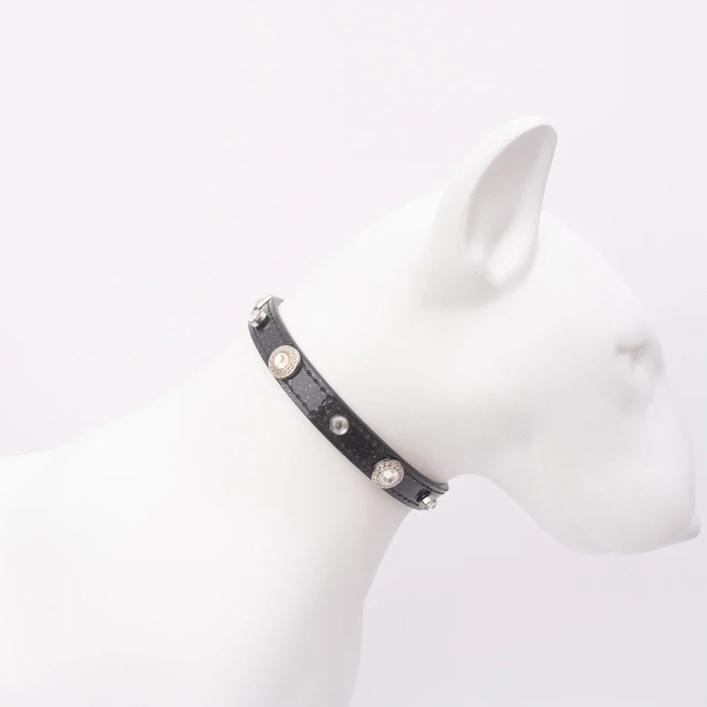 Luxury Adjustable PU Leather Cat and Dog Collar with Lucky Clover Charm-My Little Pet