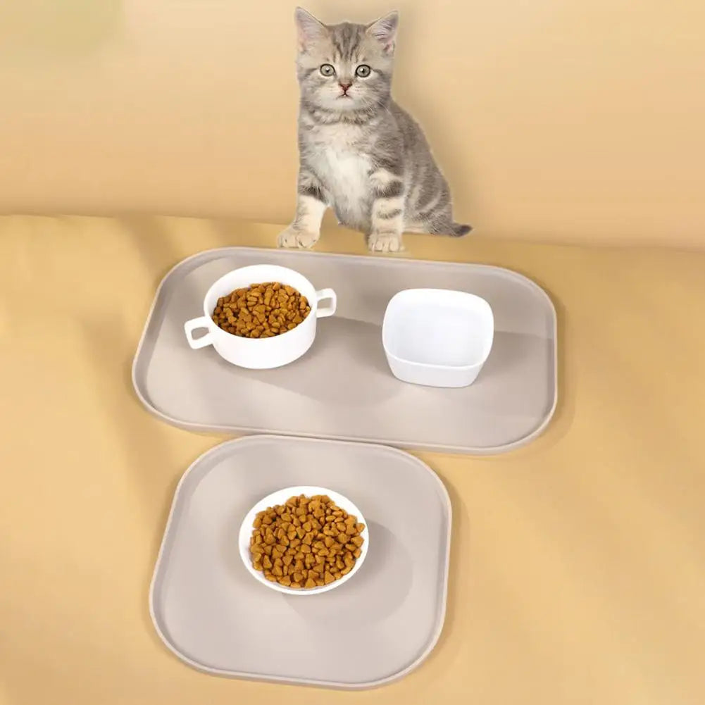 Silicone Waterproof Pet Feeding Mat with Anti-Spill Edges-My Little Pet