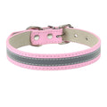 Reflective Leather Dog Collar for Enhanced Safety-My Little Pet