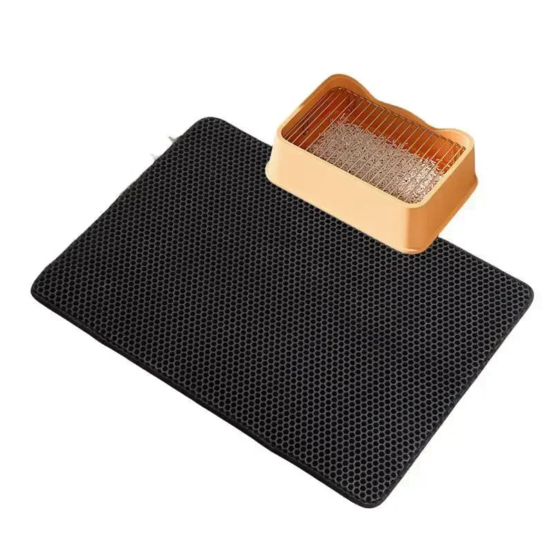 Double-Layer Non-Slip Cat Litter Mat - Wear-Resistant Pet Litter Box Mat-My Little Pet