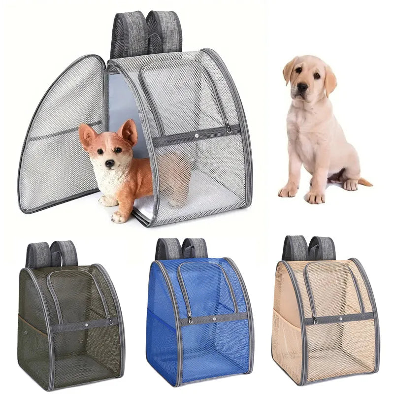 Breathable Mesh Pet Backpack for Small Dogs and Cats - Outdoor Travel Carrier-My Little Pet