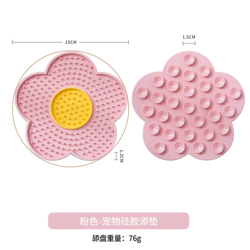 Sunflower Silicone Lick Mat for Cats - Anxiety Relief Feeding Pad with Suction Cups-My Little Pet