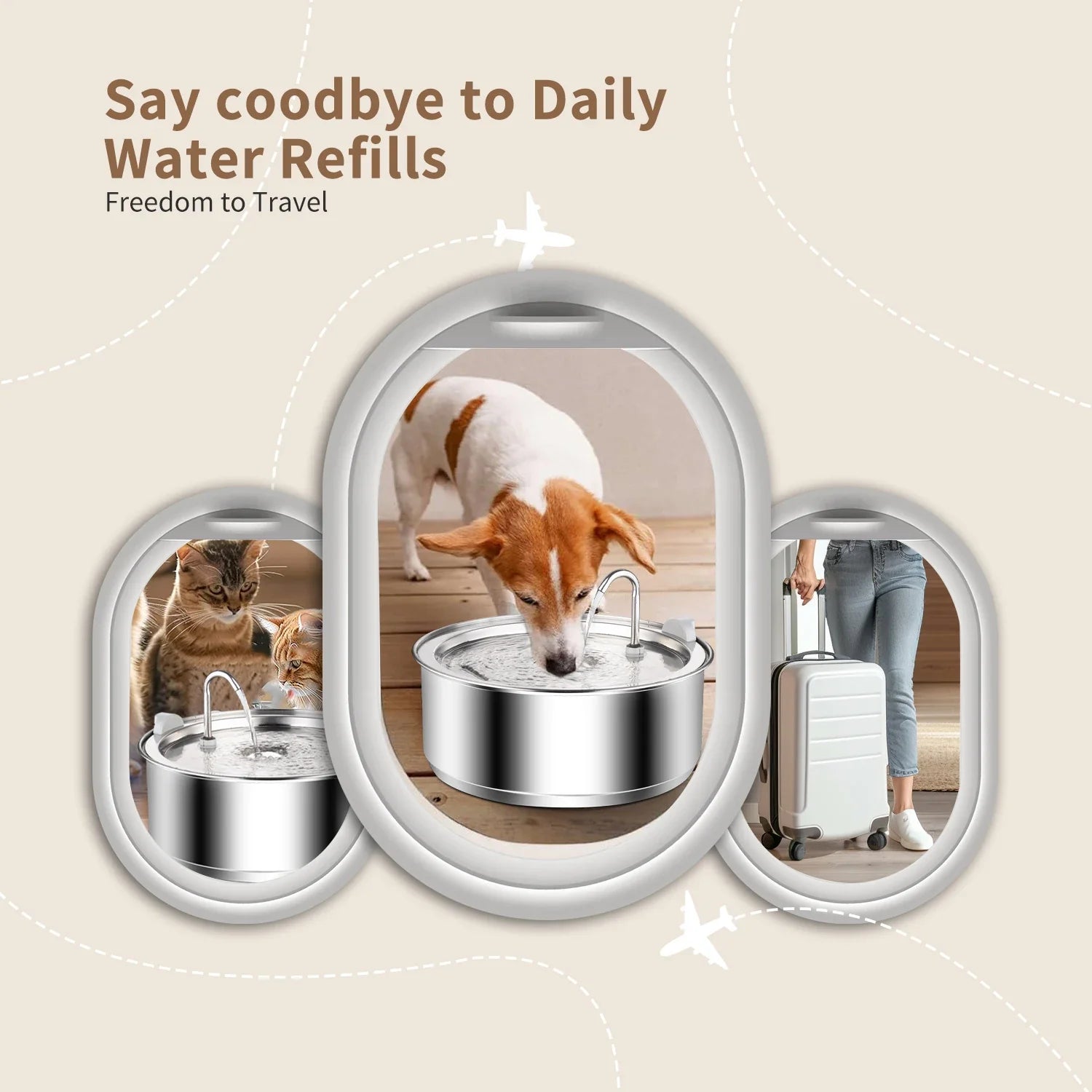 8L Stainless Steel Automatic Pet Water Dispenser with Smart Sensor for Dogs and Cats-My Little Pet