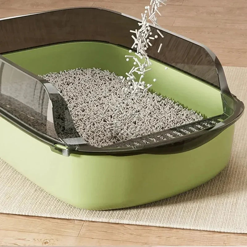 Semi-Enclosed Cat Litter Box with Scoop-My Little Pet