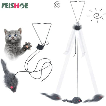 Interactive Hanging Door Cat Toy with Plush Mouse-My Little Pet