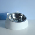 Stainless Steel Cat and Dog Bowl with Cervical Protection - Slanted Mouth Pet Food Bowl-My Little Pet