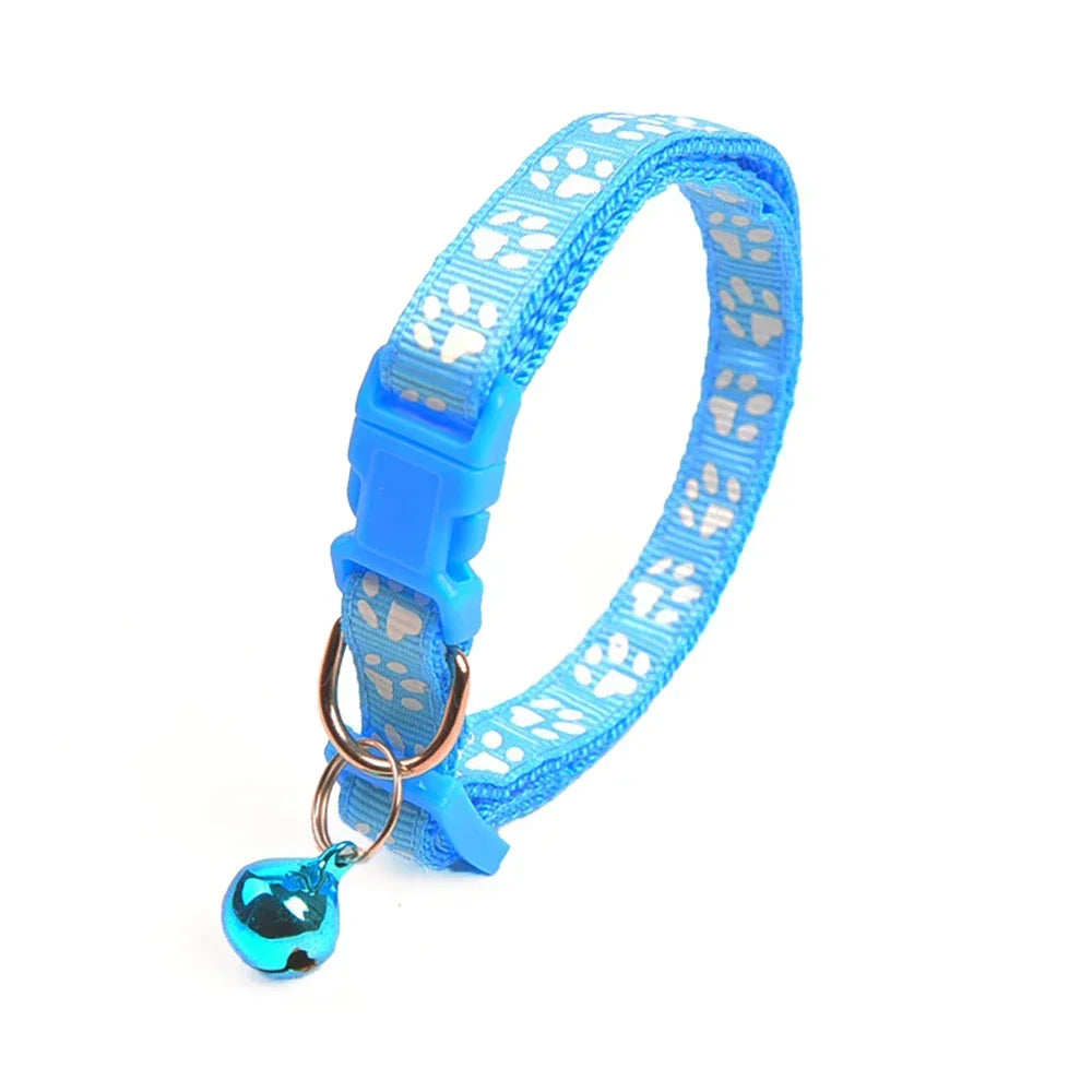 Adjustable Reflective Pet Collar with Bell for Puppies and Kittens-My Little Pet