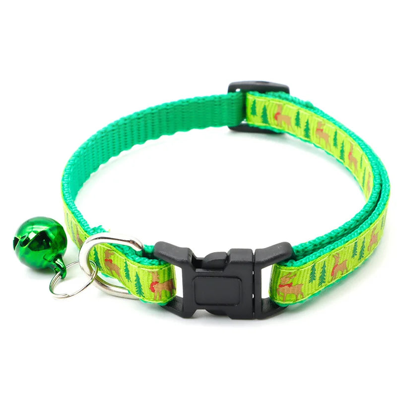 Adjustable Christmas Pet Collar with Safety Buckle - Festive Design for Dogs and Cats-My Little Pet