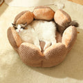 Cozy Cactus Petal-Shaped Pet Bed - Plush Cat and Dog Sleeping Cushion-My Little Pet