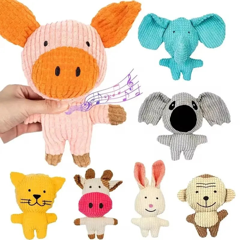 Interactive Plush Squeaky Dog Toy in Cow/Pig Shapes - Ideal for Small to Medium Pets-My Little Pet