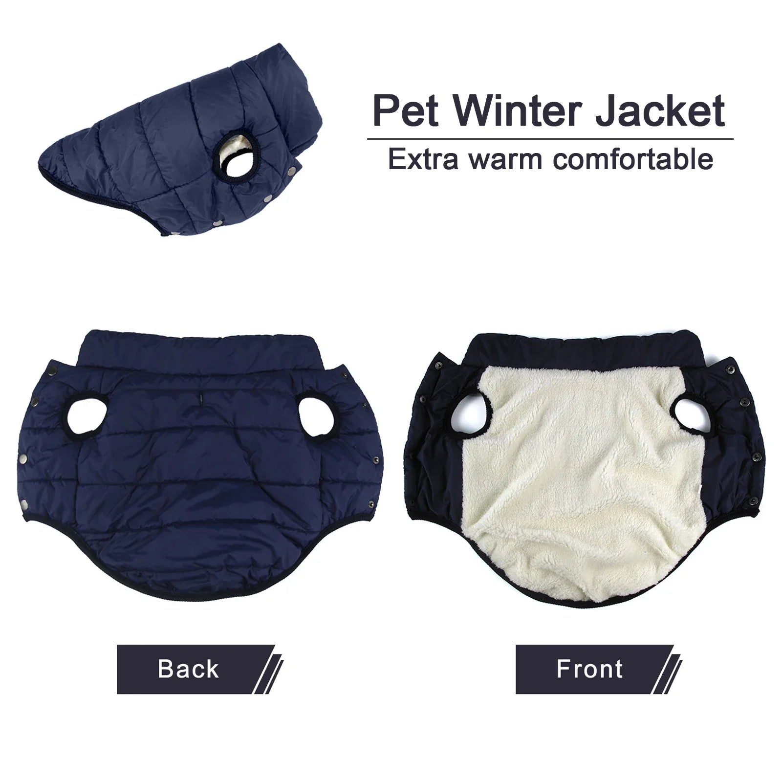 Winter Warmth Dog Jacket - Fleece-Lined for Comfort-My Little Pet