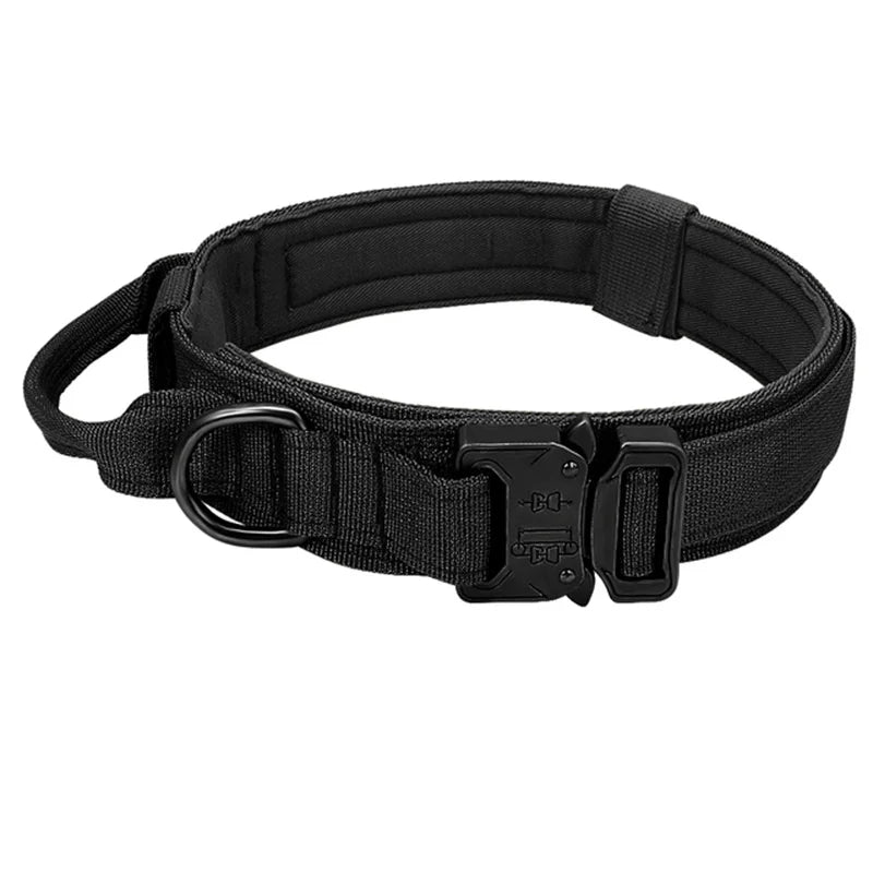 Adjustable Tactical Dog Collar with Matching Leash Set - Durable Nylon for Training and Walking-My Little Pet