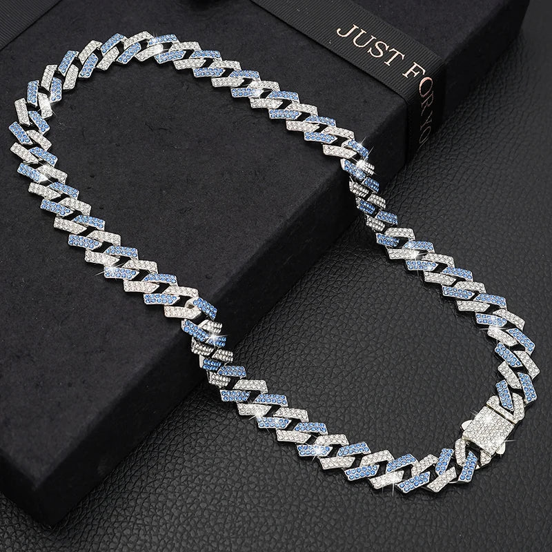 Luxury Bling Dog and Cat Collar - 15MM Cuban Chain with Zirconia Diamonds-My Little Pet