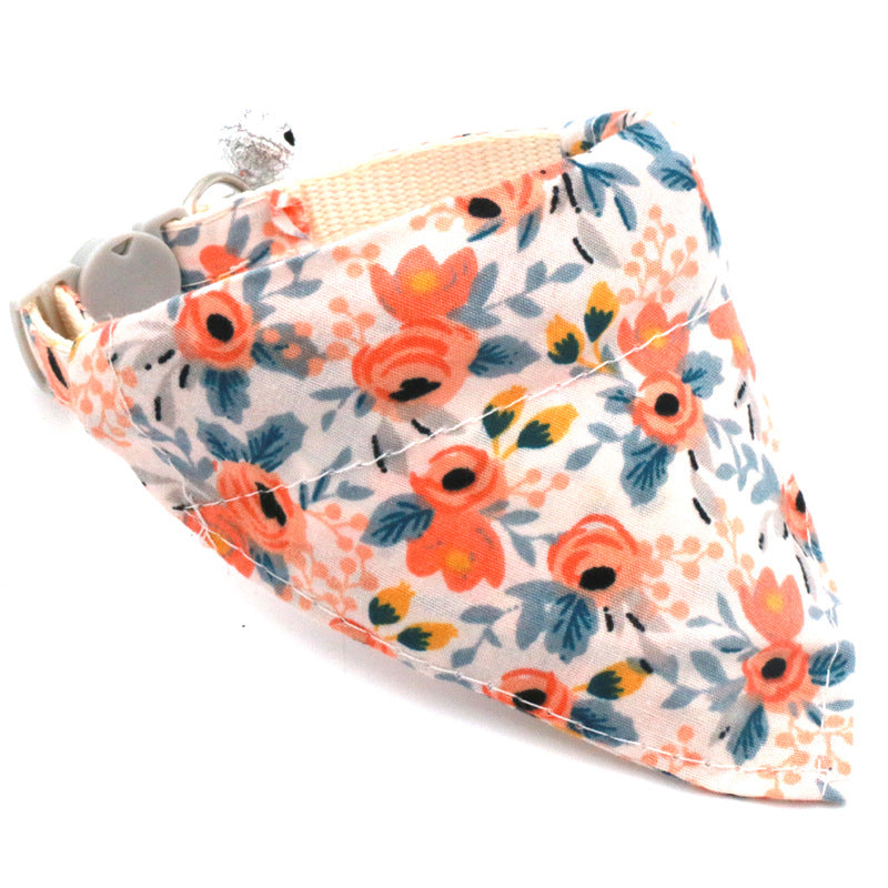 Adjustable Daisy Print Pet Bandana Collar - Breakaway Design for Cats & Small Dogs-My Little Pet