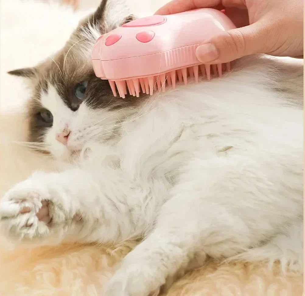 3 in 1 Electric Pet Grooming Brush – Steam, Massage & Hair Removal-My Little Pet