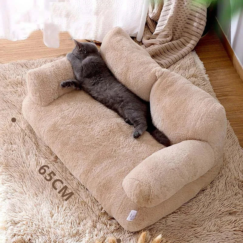 Luxury Cat Bed Sofa – Winter Warm Plush Pet Bed for Small & Medium Dogs and Cats-My Little Pet