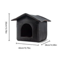 Waterproof Foldable Outdoor Cat House with Warm Pet Bed-My Little Pet