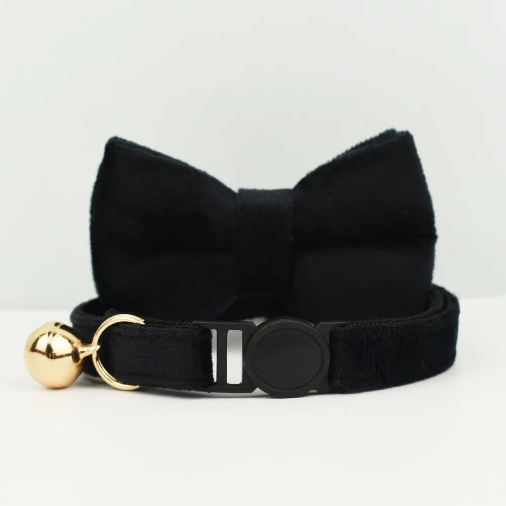 Velvet Cat Collar with Adjustable Safety and Bell-My Little Pet