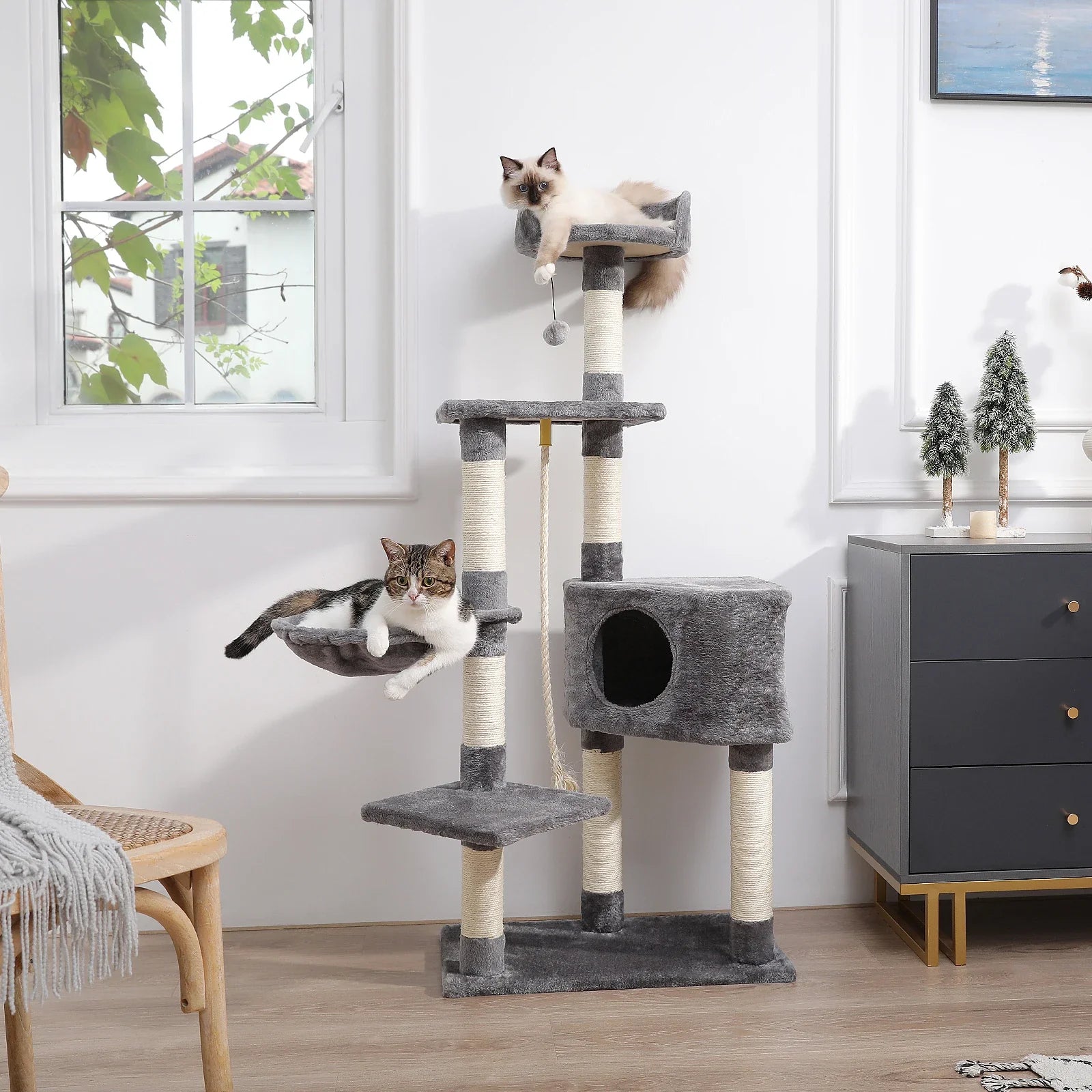 Multi-Level Cat Tree Tower with Scratching Post and Cozy Condo-My Little Pet