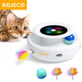 ROJECO 2-in-1 Interactive Cat Toy Set with Automatic Feather and Fun Ball-My Little Pet