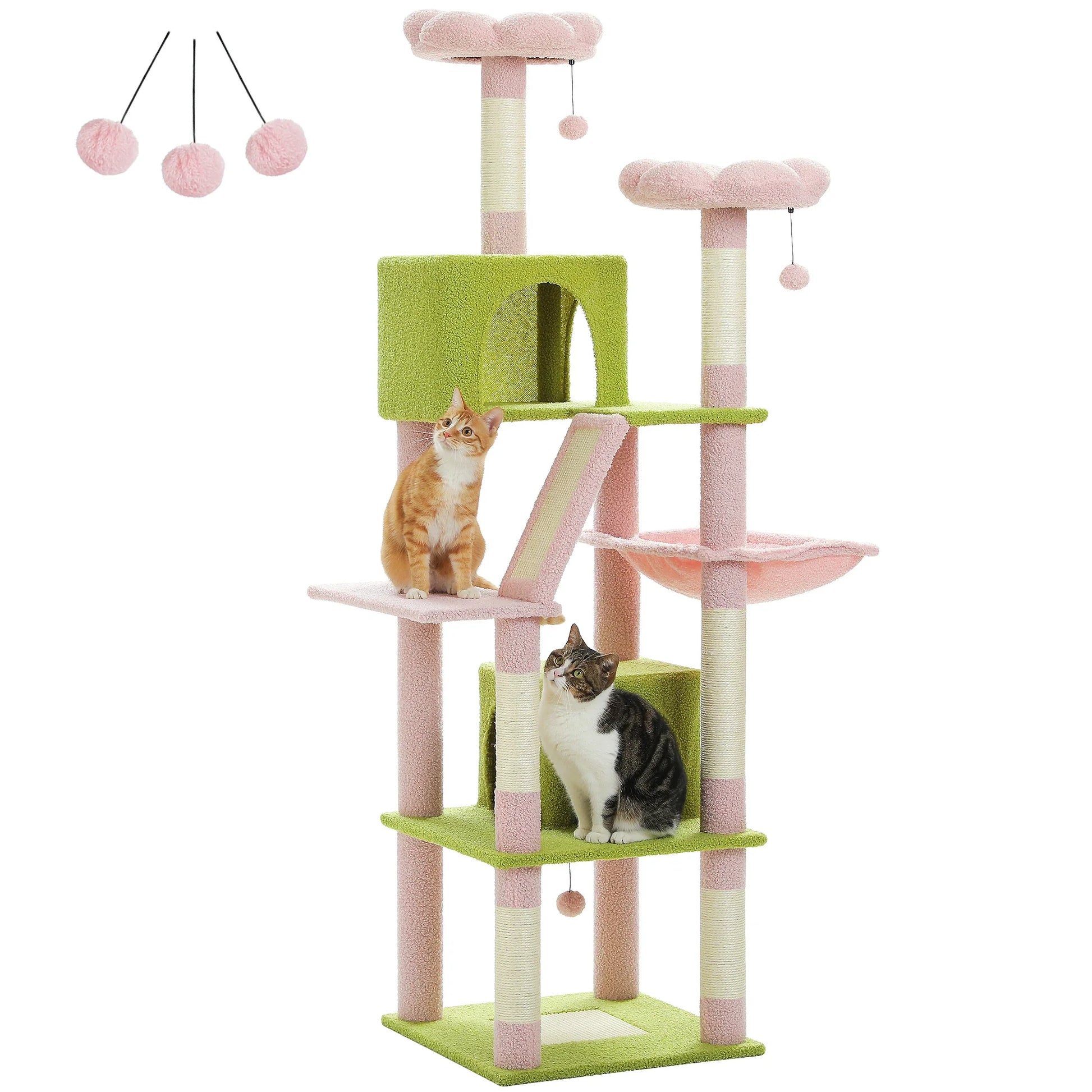 Multi-Level Cat Tree with Scratching Posts and Condos-My Little Pet