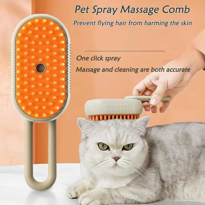 3 in 1 Pet Spray Massage Brush – Hair Removal & Steam Bath Comb-My Little Pet