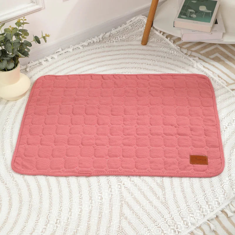 Reusable Cotton Waffle Pet Mat for Dogs - Washable and Eco-Friendly-My Little Pet