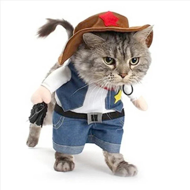 Cowboy-Themed Pet Costume for Dogs and Cats-My Little Pet