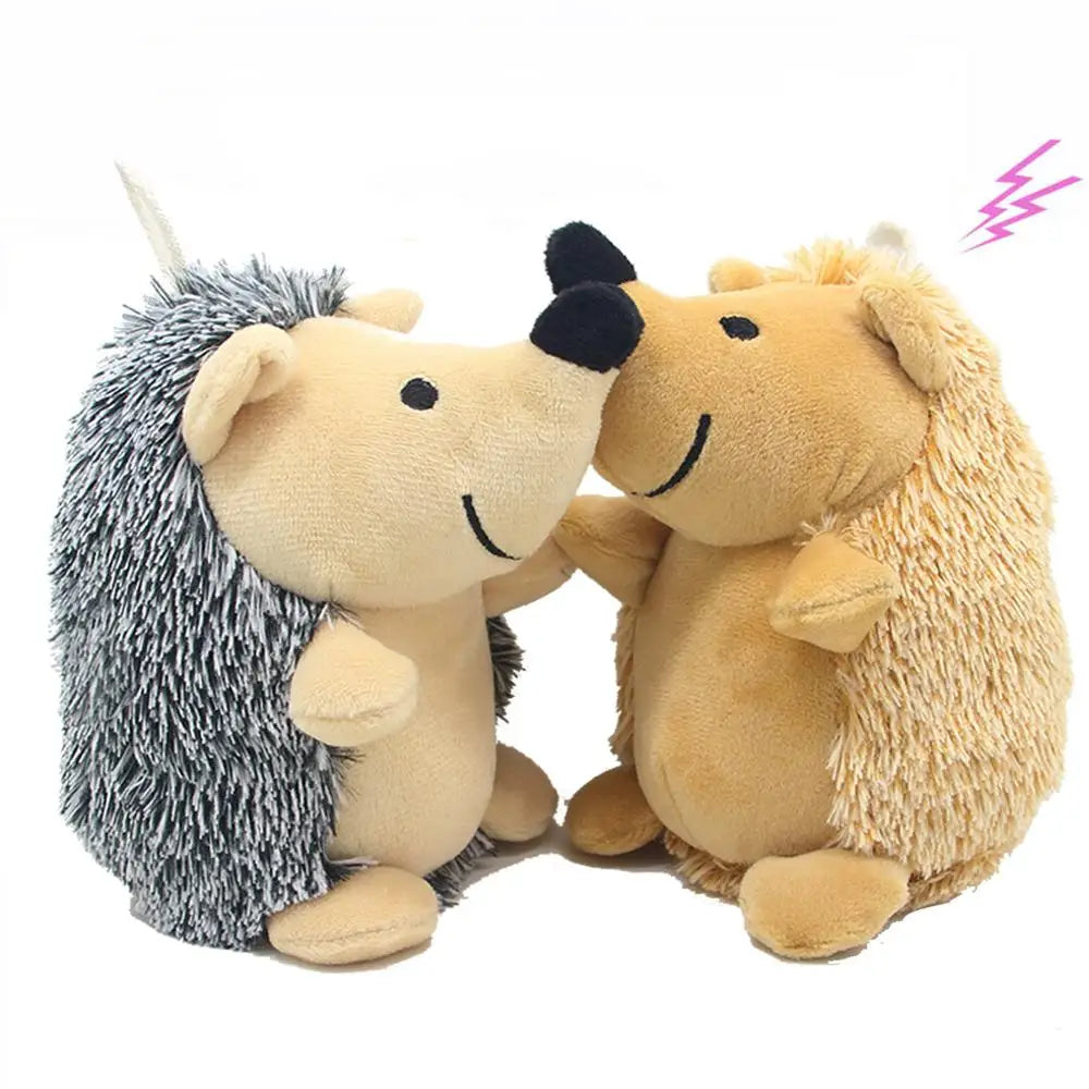 Interactive Hedgehog Plush Dog Toy with Squeaker-My Little Pet