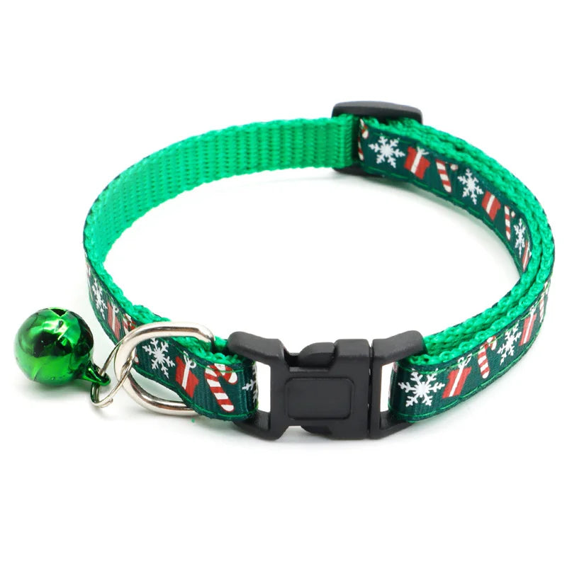 Adjustable Christmas Pet Collar with Safety Buckle - Festive Design for Dogs and Cats-My Little Pet