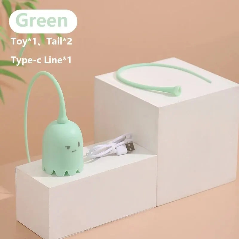 Interactive Electric Cat Teaser with Rotating Silicone Tail-My Little Pet