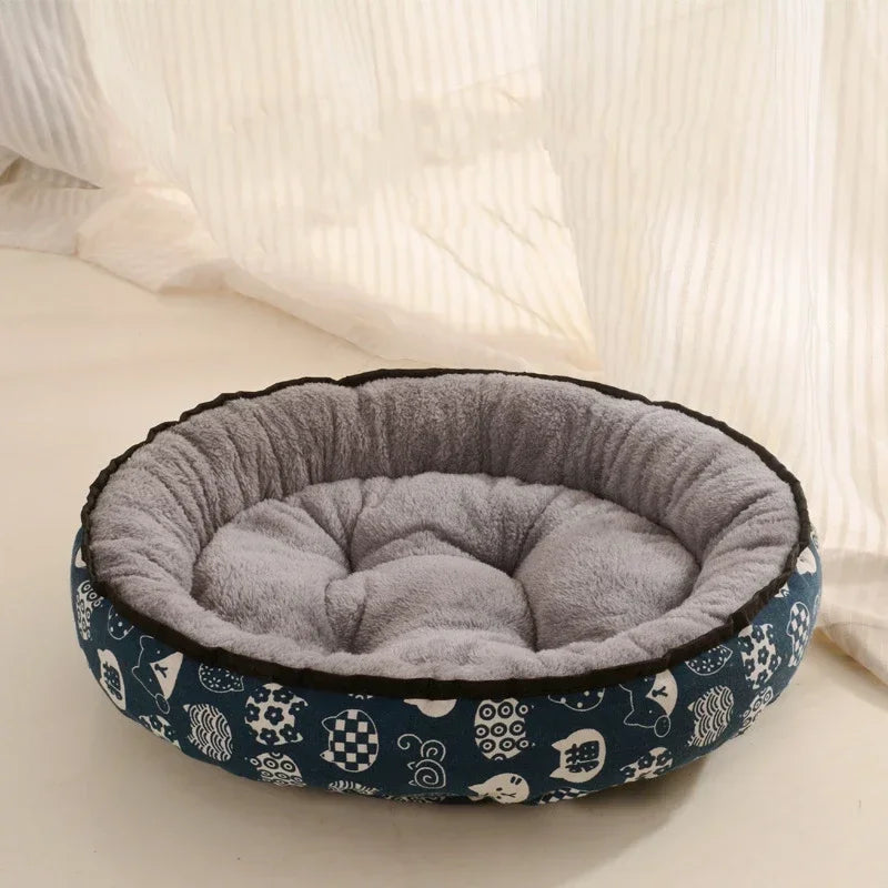 Reversible Dog Bed for Small to Medium Breeds - Soft, Washable Cotton Basket-My Little Pet