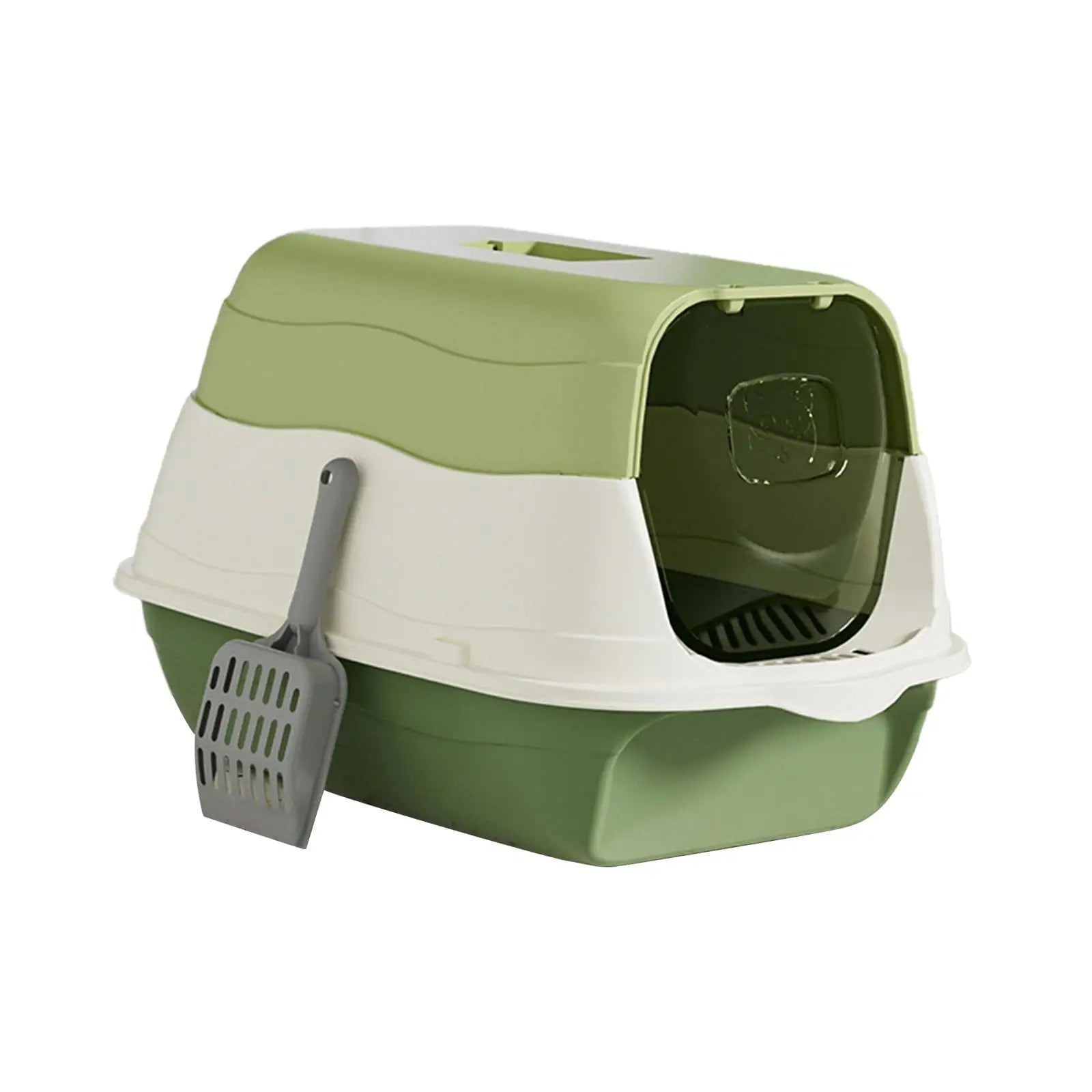 Enclosed Hooded Cat Litter Box with Scoop - Odor-Resistant and Easy to Clean-My Little Pet