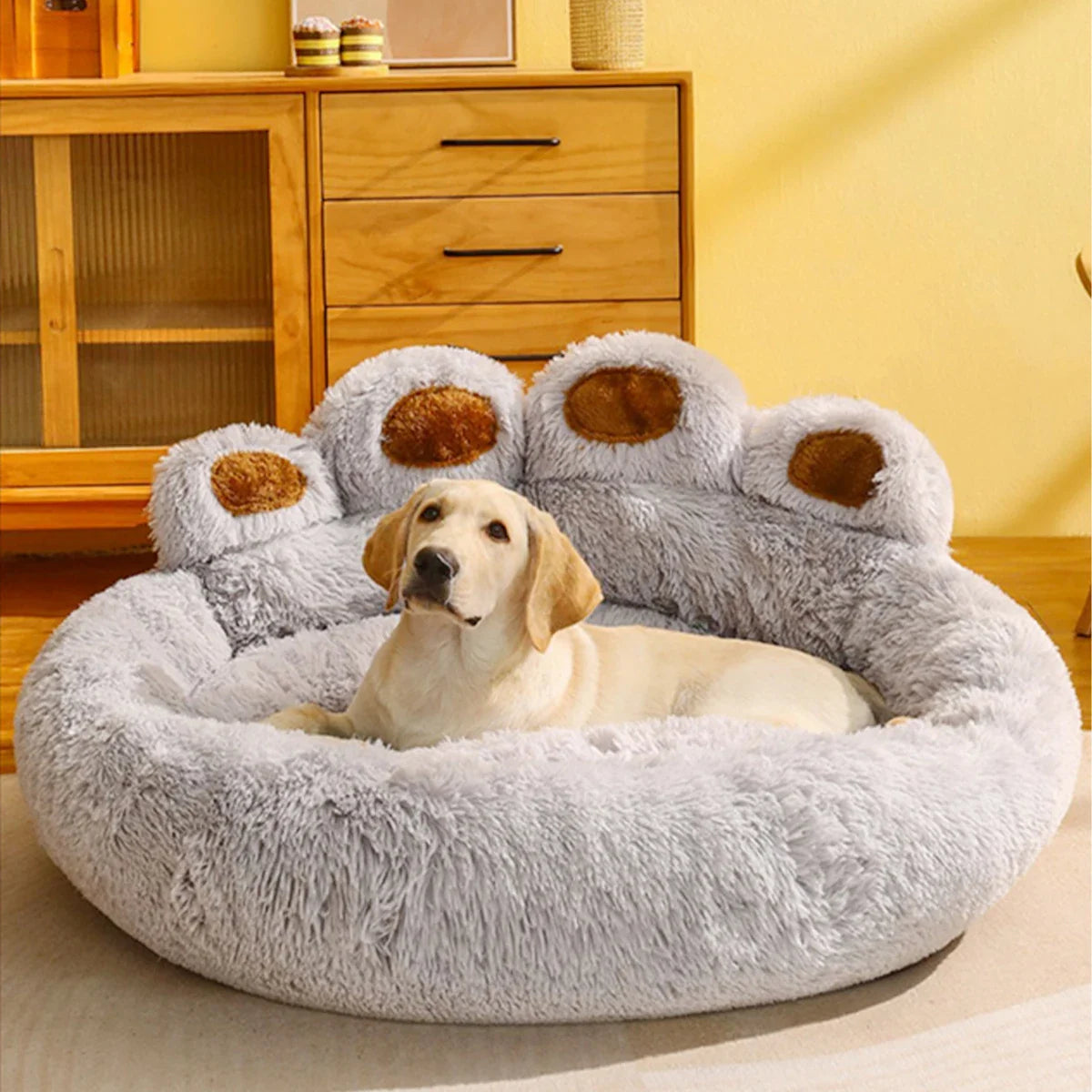 Fluffy Dog Bed – Soft Pet Sofa Basket for Small to Large Dogs and Cats, Cozy Mat and Blanket-My Little Pet