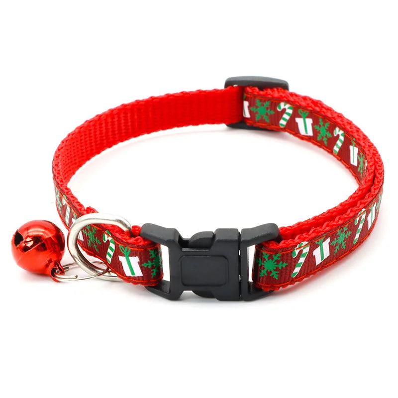 Adjustable Christmas Pet Collar with Safety Buckle - Festive Design for Dogs and Cats-My Little Pet