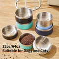 Large Capacity Stainless Steel Dog Bowl - 64oz-My Little Pet