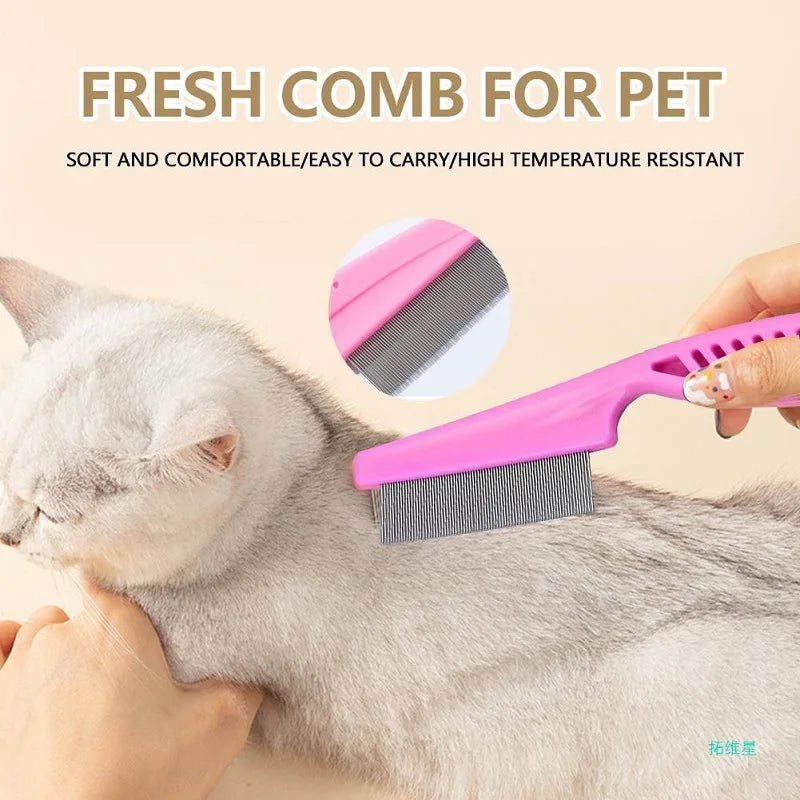 Pet Hair Shedding Comb – Stainless Steel Flea Comb for Cats and Dogs-My Little Pet