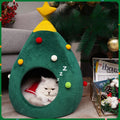 Cozy Christmas Themed Pet Bed for Cats and Dogs-My Little Pet